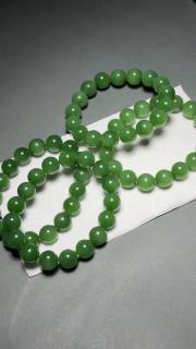 印象眸和田玉手串碧玉手串圆珠和田玉手链单圈转运珠男款礼物 圆珠约1