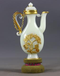 和田玉包金壶